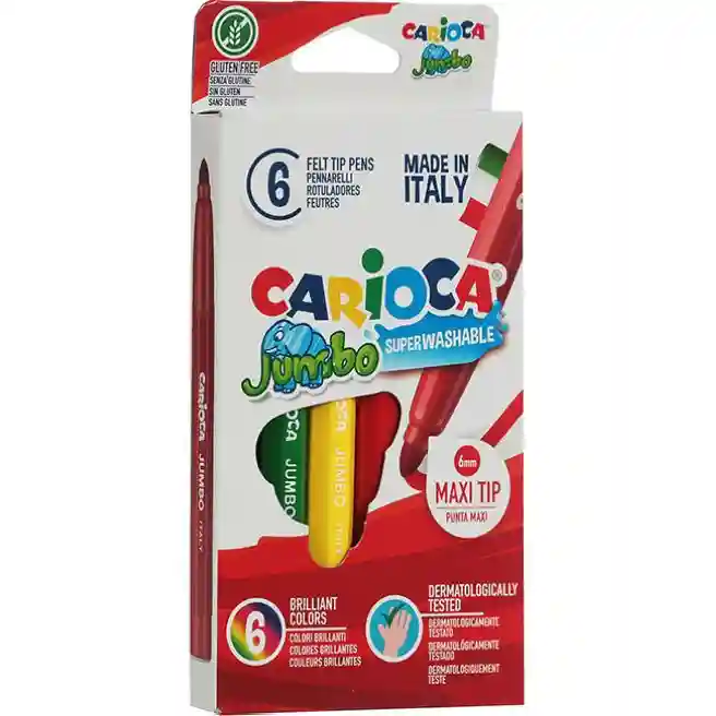 Набор фломастеров Carioca Jumbo, 6 цветов