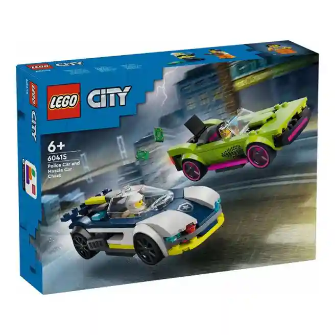 Конструктор LEGO City Погоня полицейской машины за мощным автомобилем, арт. 60415