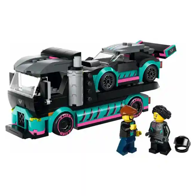 Constructor LEGO City Mașină de curse și camion de transport auto, art. 60406