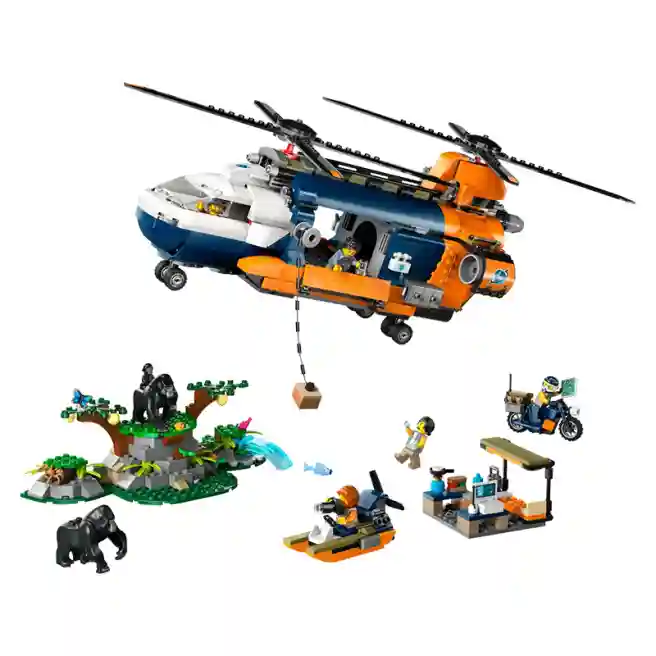 Конструктор LEGO City Вертолет «Исследователь джунглей» в базовом лагере, арт. 60437