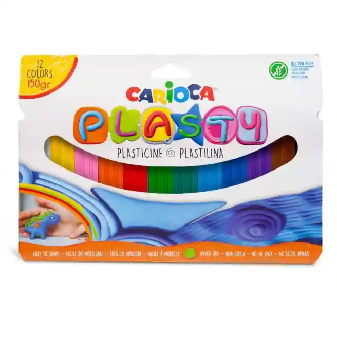 Plastilina Carioca Plasty 12 culori 150 g