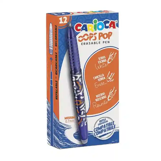 Pix erasable Carioca, 0.7 mm, Oops POP - albastru