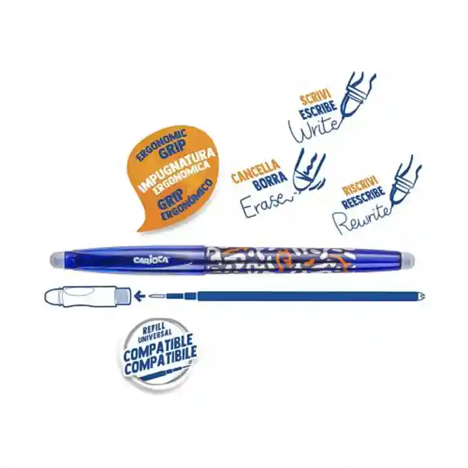 Pix erasable Carioca, 0.7 mm, Oops POP - albastru