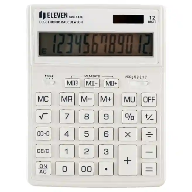 Calculator Eleven 12 cifre SDC-444X-WH, alb