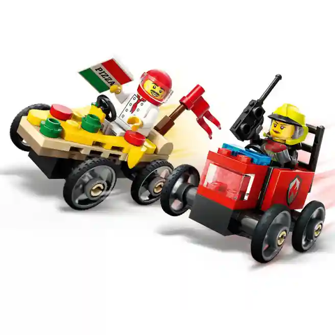 Конструктор LEGO City Гоночный автомобиль Пицца против пожарной машины, арт. 60458