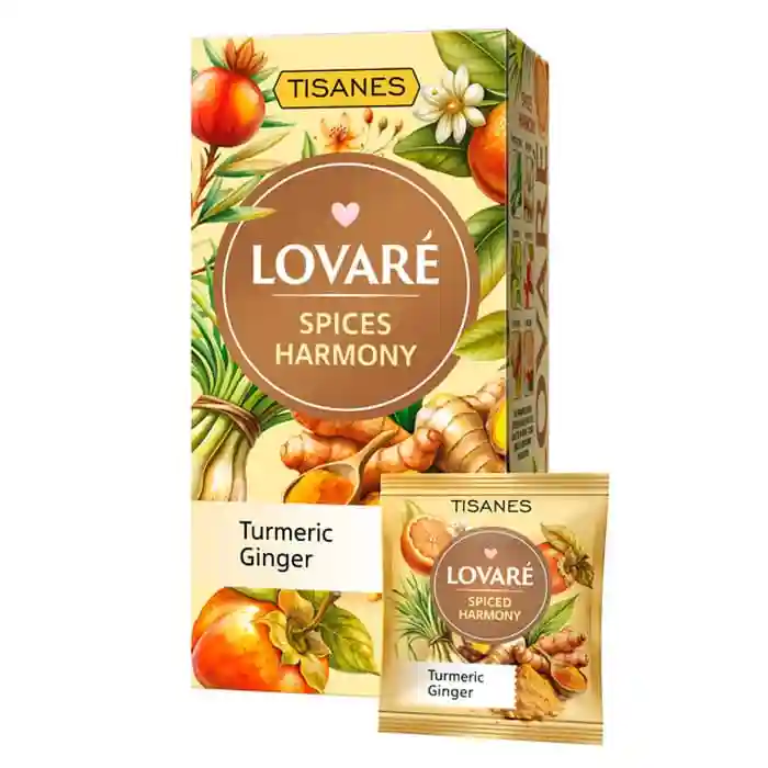 Ceai LOVARE TISANES Spices Harmony 24 plicuri cu ghimbir și curcuma