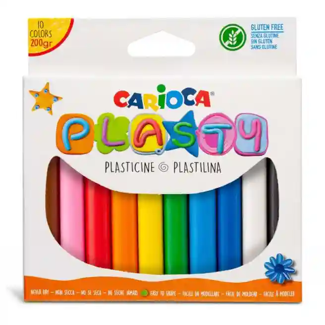 Набор пластилина Carioca Plasty 10 цв, 200г
