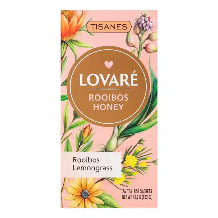 Чай LOVARE TISANES  Rooibos Honey 24 pak с ройбушем и цветами