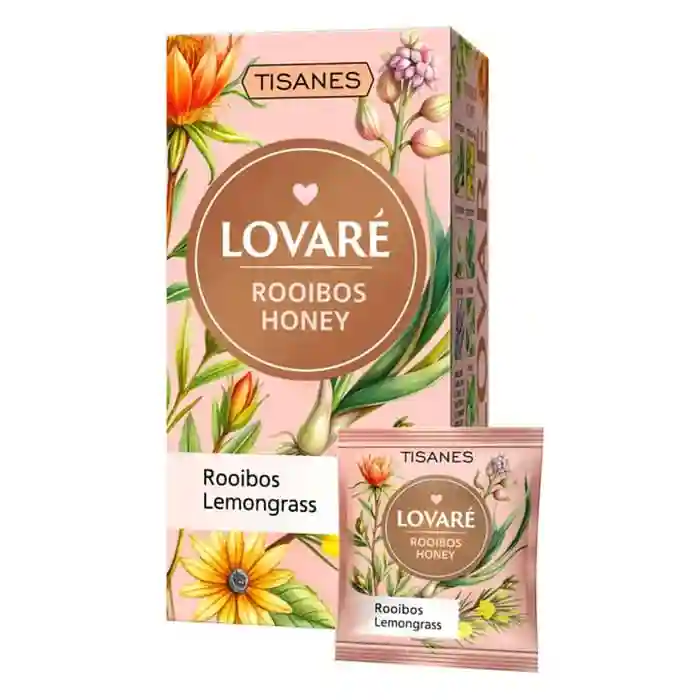 Чай LOVARE TISANES  Rooibos Honey 24 pak с ройбушем и цветами