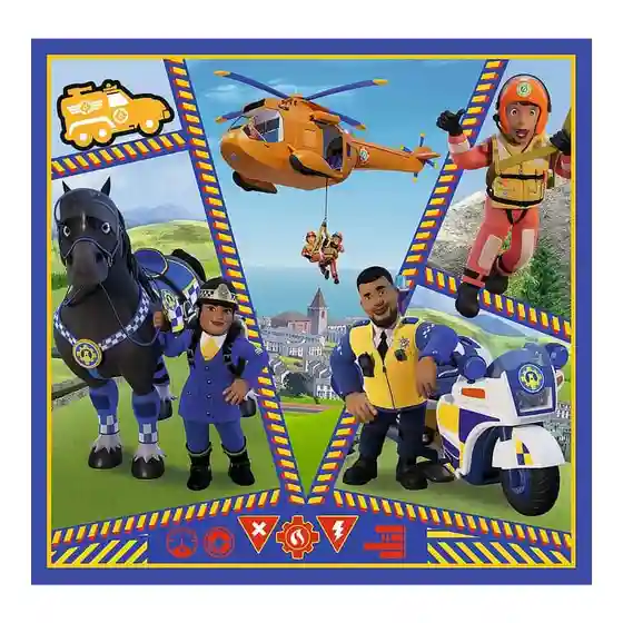 TF Puzzle "3in1" -Fireman Sam day, cod 61456