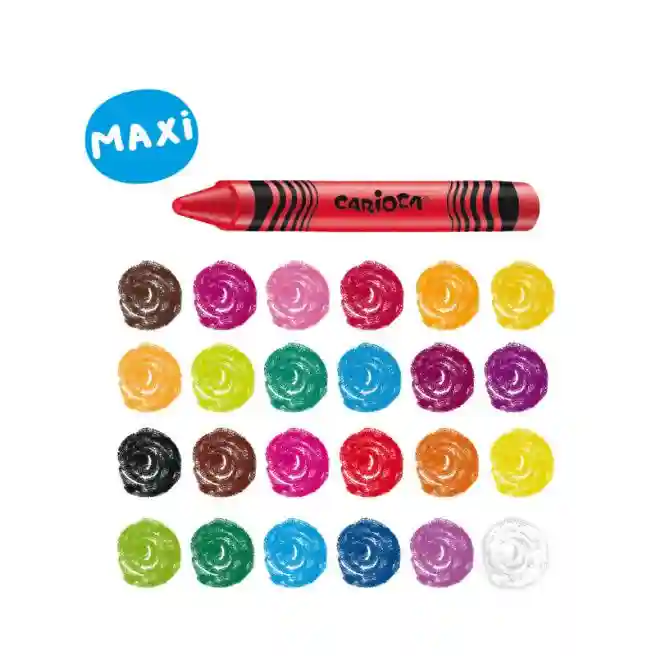 Восковые карандаши Carioca Maxi, 24 цветов