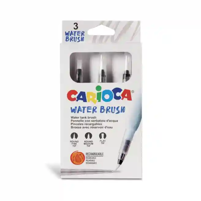 Кисти с резервуаром для воды Carioca 3 шт.