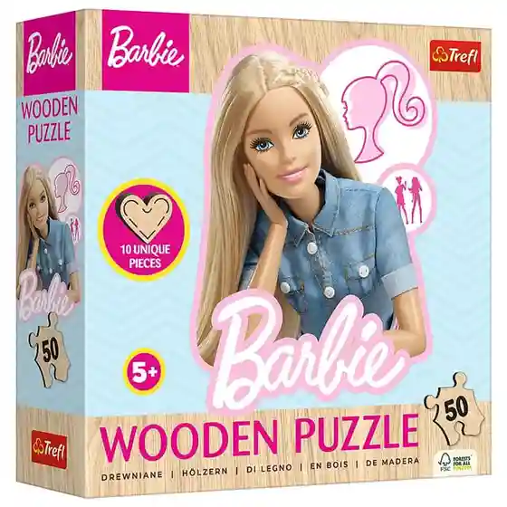 TF Puzzle "50 Wooden Contour Puzzle" - Favorite fashionable Barbie, cod 61440