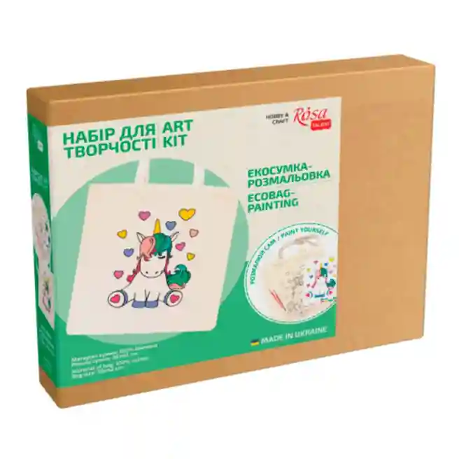 Set de pictat, Eco shopper, "Unicorn", bumbac 220 g. 38х42cm