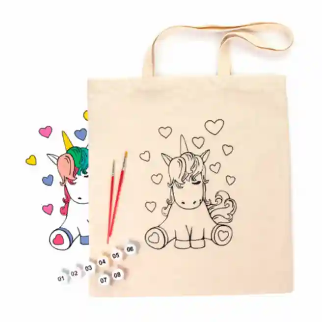 Set de pictat, Eco shopper, "Unicorn", bumbac 220 g. 38х42cm