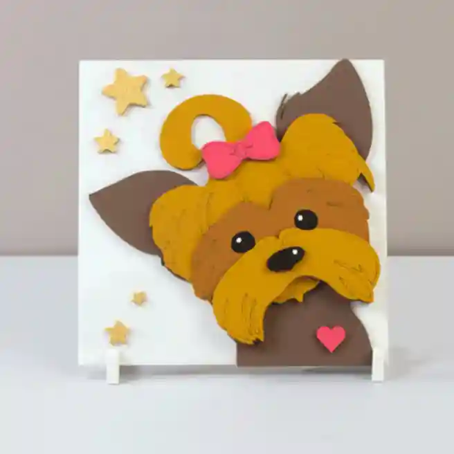 Set, pictură 3D, „Doggy”, grunduit din plăci de fibre, 18x18cm, ROSA TALENT