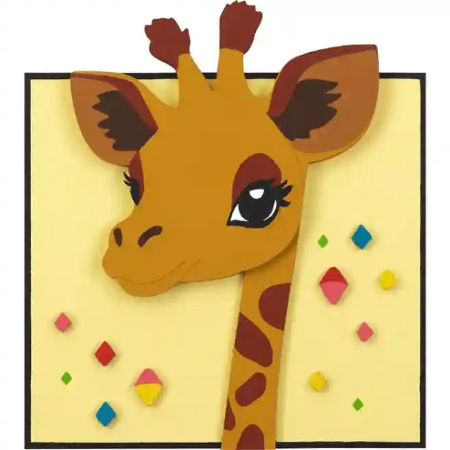 Set, pictură 3D, „Girafă”, carton grunduit, 18x20 cm, ROSA TALENT