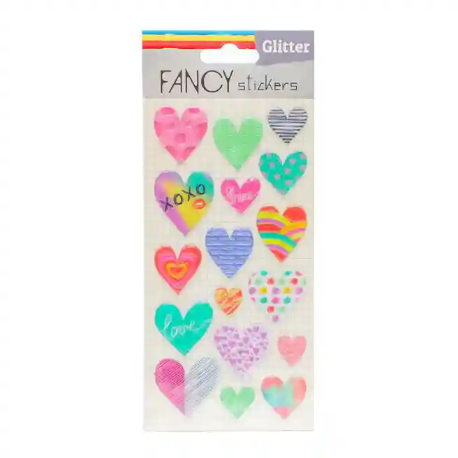 Набор наклеек FANCY GLITTER, Гелевые c блестками, микс 2