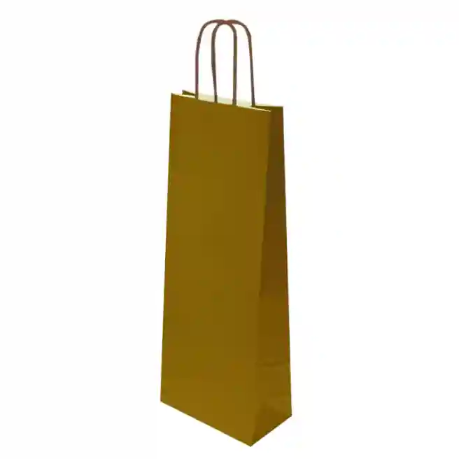 Пакет крафт (bottle) 14х9х40 см, золото