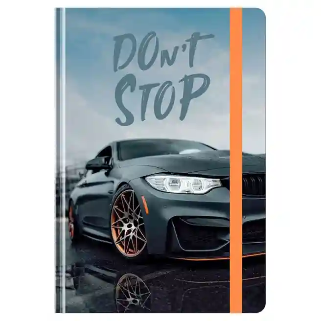 Agendă nedatată A5, 128 foi BG "Dont stop", cu elastic