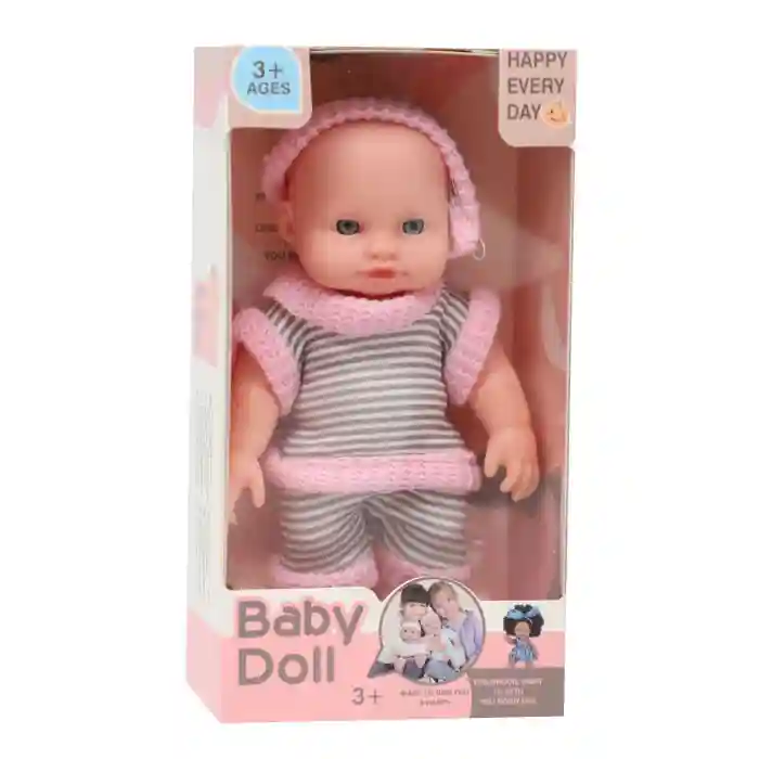 Păpușă de vinil 16 cm, în gri/roz, cod 822127
