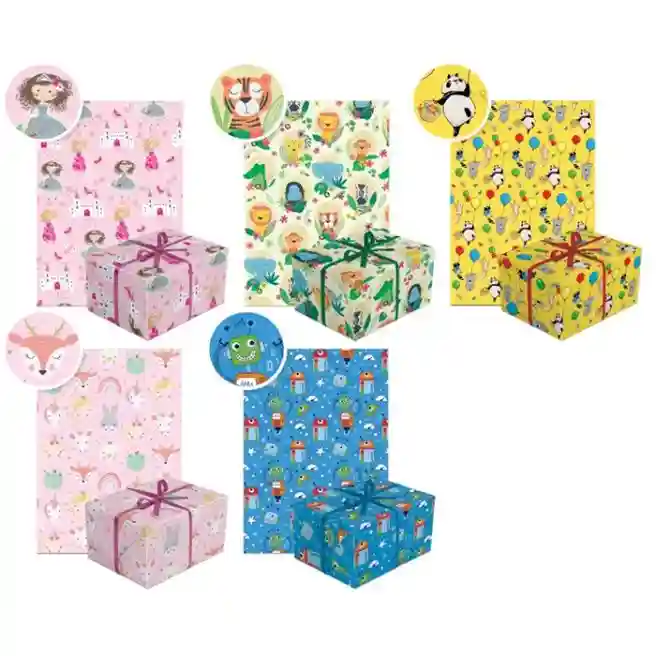 Бумага упаковочная, 70x200 см, 70 г/м, N7, Kids mix