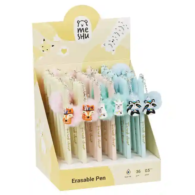 Pix gel ce se șterge Meshu "Fluffy Friends", albastru, 0,5 mm, asorti