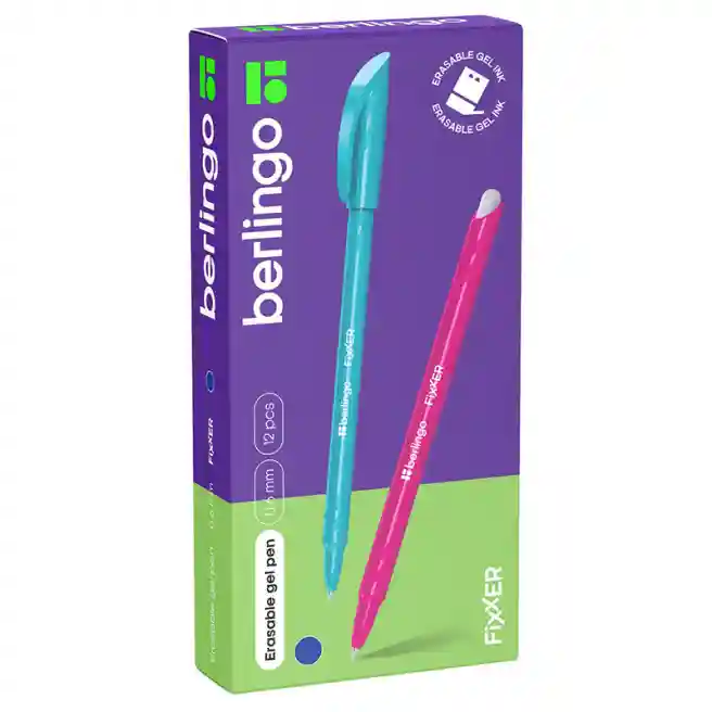 Pix cu gel ce se șterge Berlingo "Fixxer", albastru, 0,5 mm, rotund