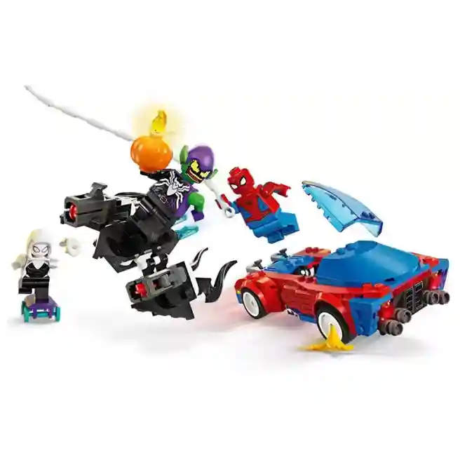 Constructor LEGO Marvel Mașina de curse Spider-Man și Spiridușul verde al lui Venom, art. 76279