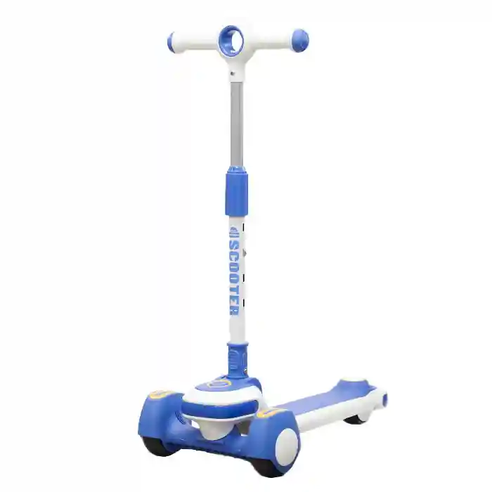 Trotinetă pentru copii pliabilă cu roți luminoase, albastru, cod 61634