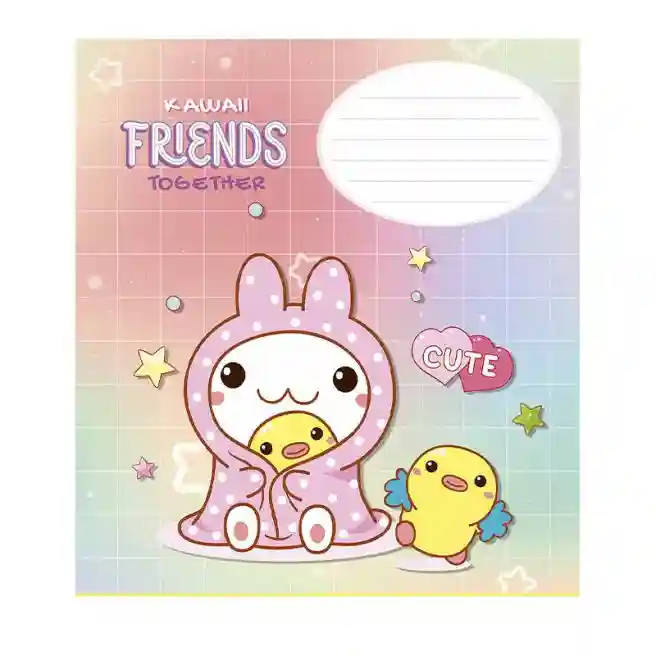 Caiet 12 foi, pătrățele, Shkolyarik Kawaii Friends
