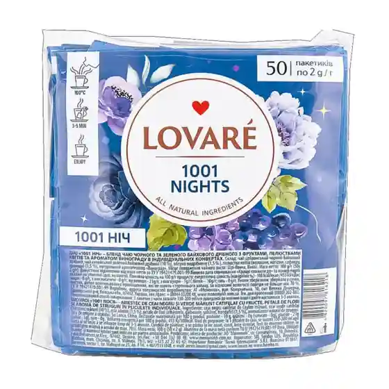 Чай LOVARE 1001 Nights 50 пакетиков в прозрачной упаковке, черный цейлонский и зеленый