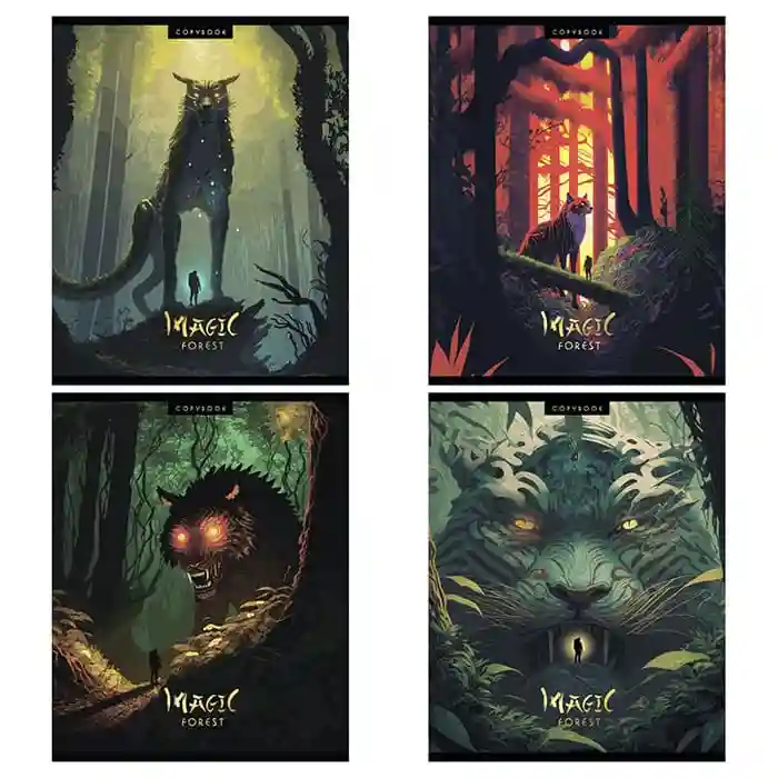 Caiet pătrățele 60 foi BG "Mystery forest"