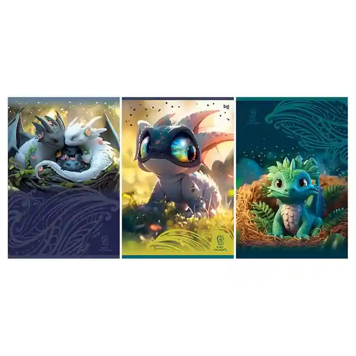 Caiet A4 pătrățele 96 foi BG "Baby Dragon"