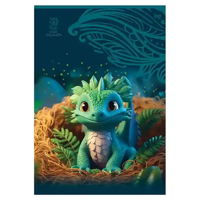 Caiet A4 pătrățele 96 foi BG "Baby Dragon"