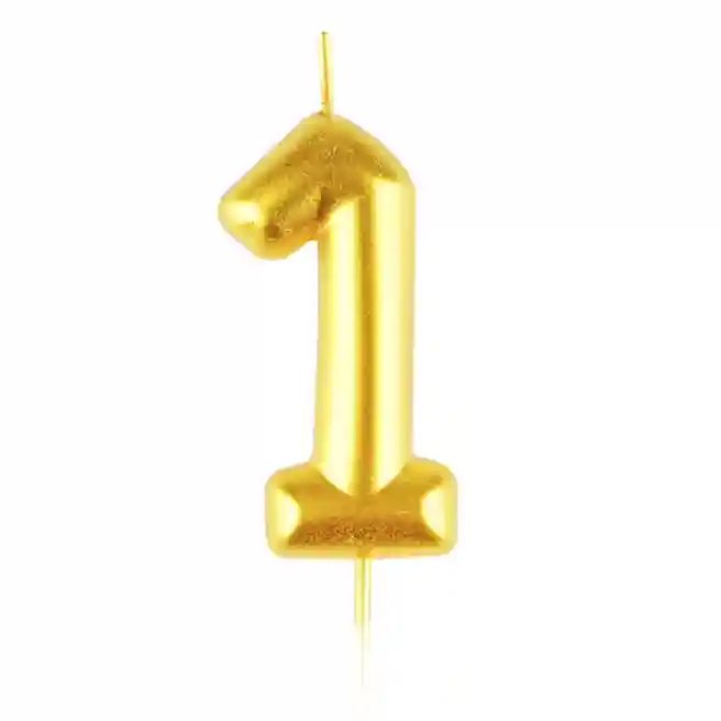 Lumânare pentru tort MESHU Cifra 1,6 cm, aurie