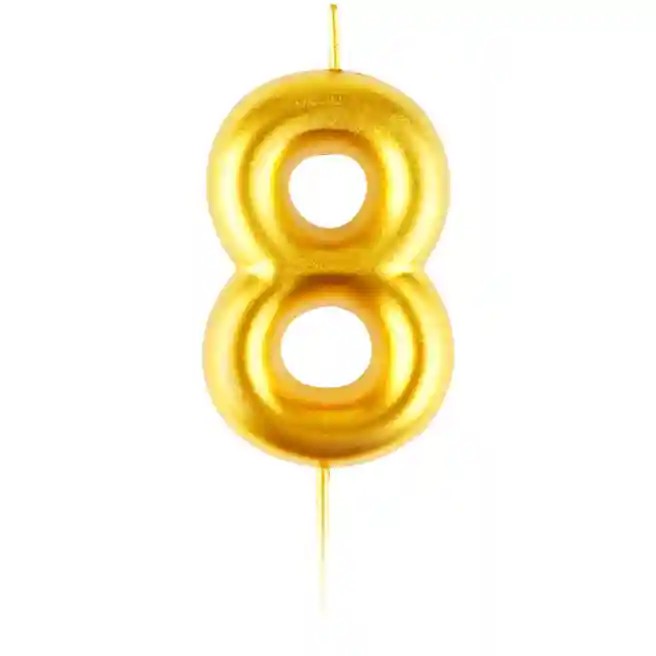 Lumânare pentru tort MESHU Cifra 8, 6 cm, aurie