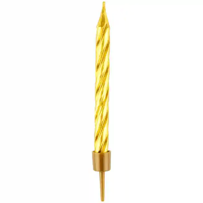 Lumânare pentru tort MESHU Mini, aurii, 5,8 cm, 10 bucăți