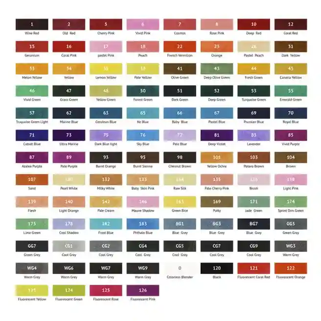 Set de carioci cu două fețe MESHU, 100  bucăți pentru sketching