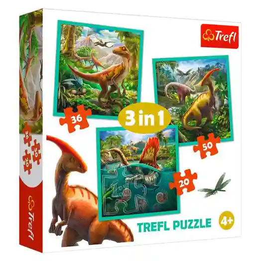 TF Puzzle - "3in1" -  The extraordinary world of dinosaur, cod 41661