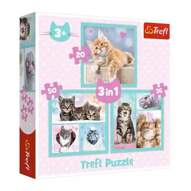TF Пазлы - "3в1"- Милые Котята, код 53892