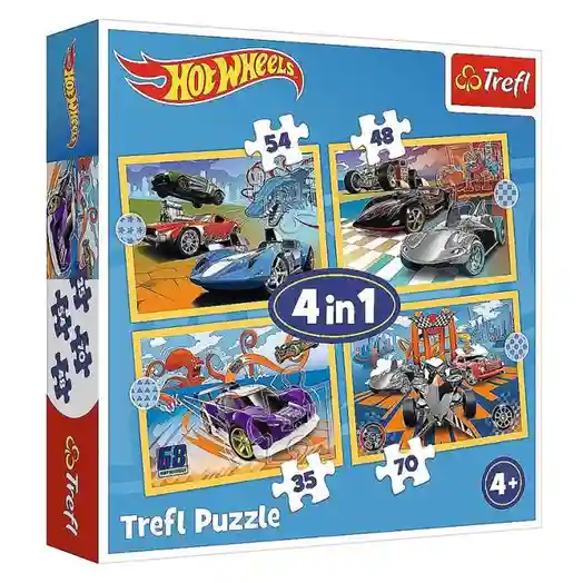 Пазлы 4 в 1 - Hot Wheels vehicles, код 57523