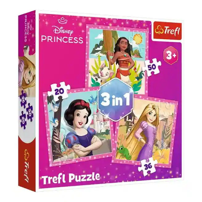 TF Puzzle "3in1" -  Beautiful flowers / Disney Princess, cod 61273