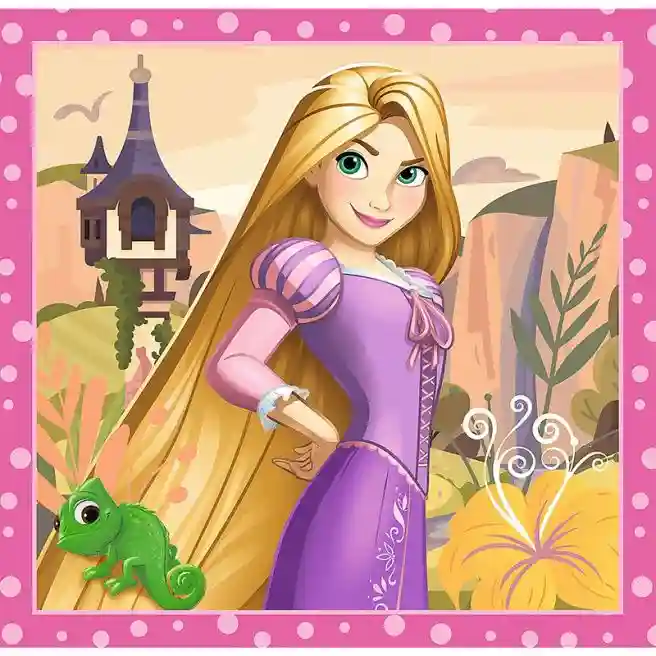 TF Puzzle "3in1" -  Beautiful flowers / Disney Princess, cod 61273