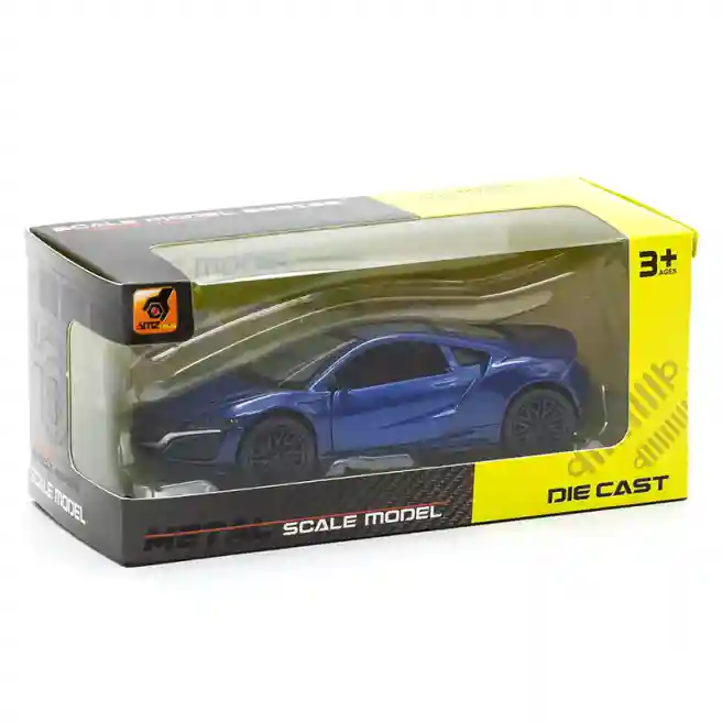 Mașină metal 1:36 (sunete,lumini, ușile se deschid) 3691B, albastră, cod 462113