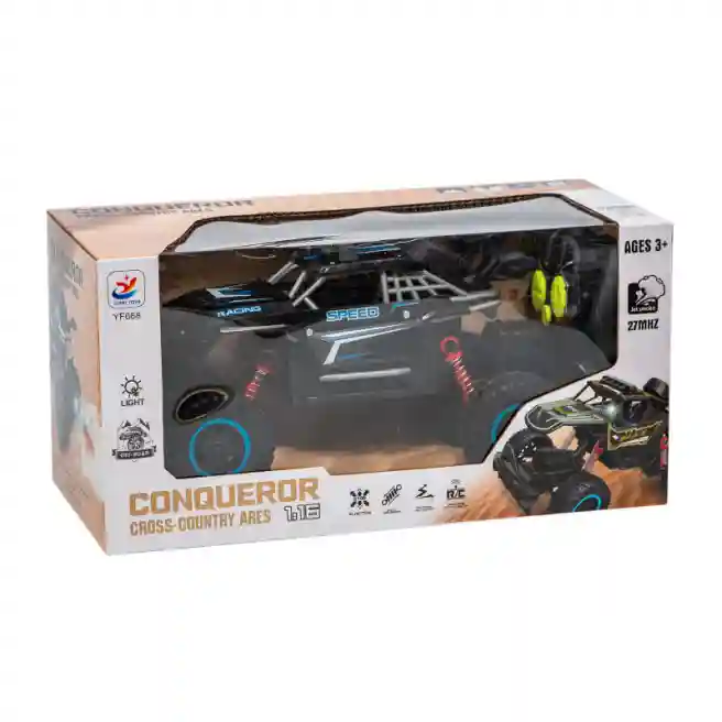 Masina SUV "Conqueror Cross Country" cu t/c, 1:16, albastra, cod 582217