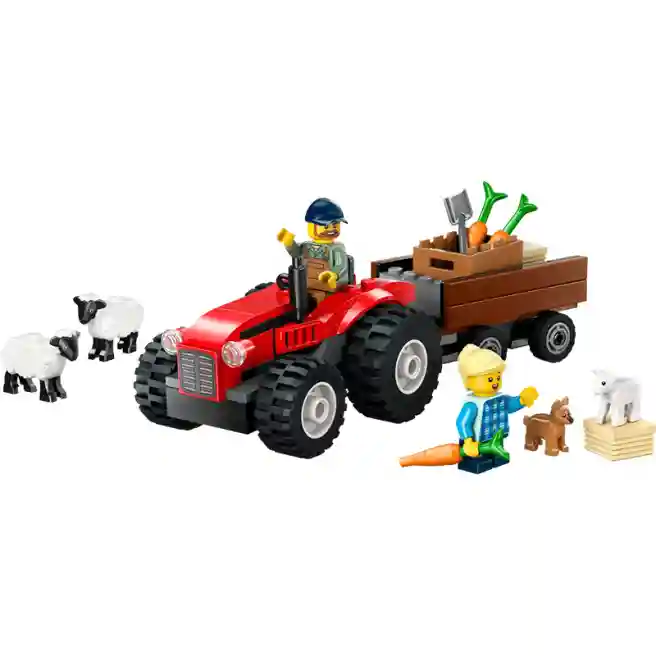 Конструктор LEGO City Красный фермерский трактор с прицепом и овцами, арт. 60461