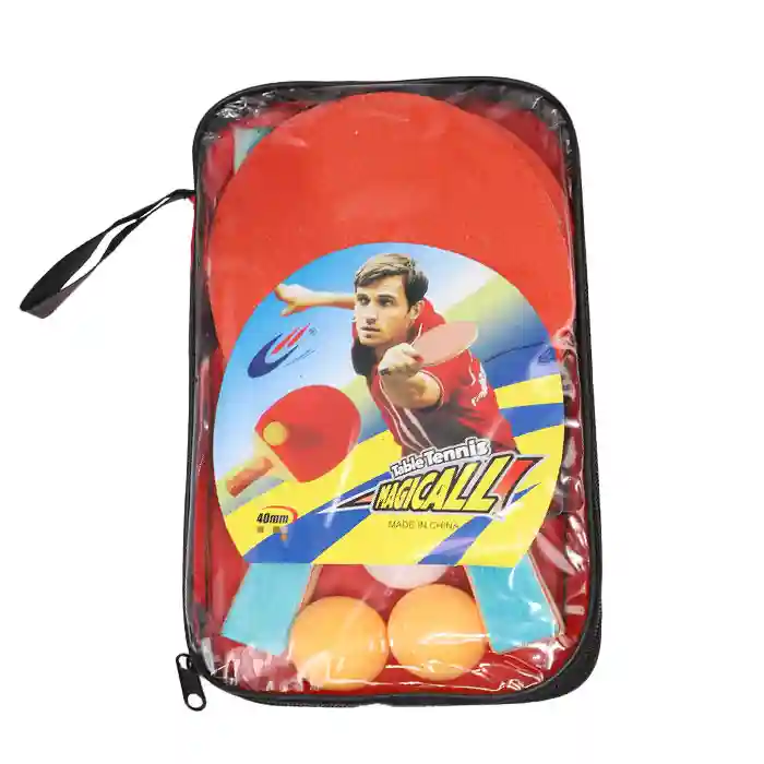 Rachete de tenis de masă cu 3 mingi, plasă și cutie, cod 832050