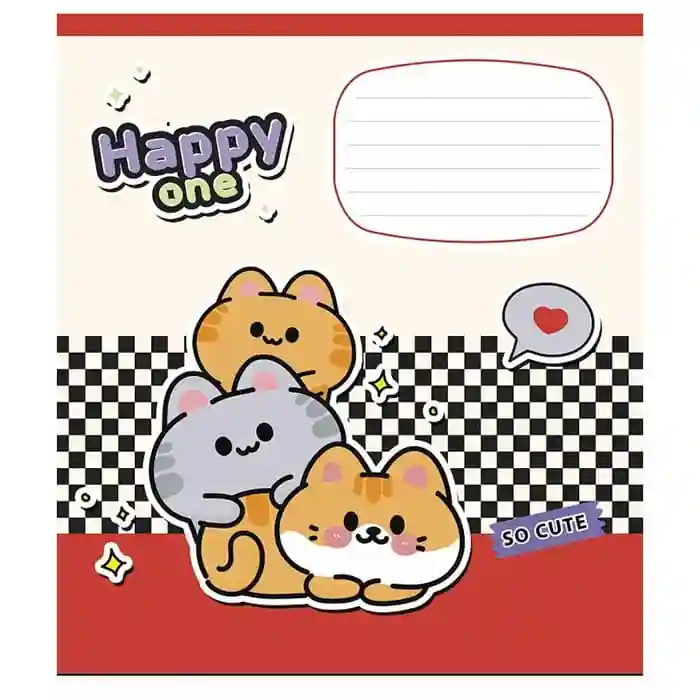 Тетрадь 12 листов клетка Школярик 3532 Happy one
