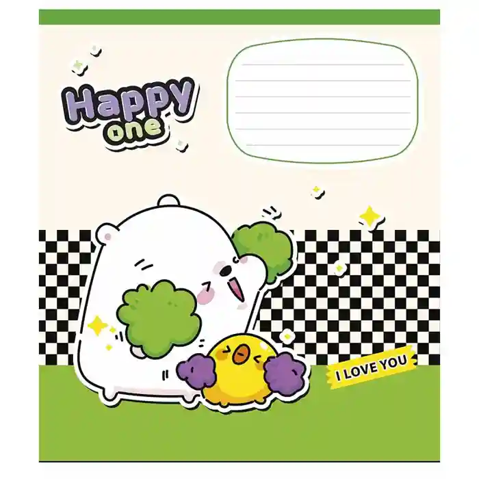 Тетрадь 12 листов клетка Школярик 3532 Happy one